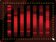 Empiria Studio boundary being drawn around lanes on a blot to start adaptive lane finding algorithm