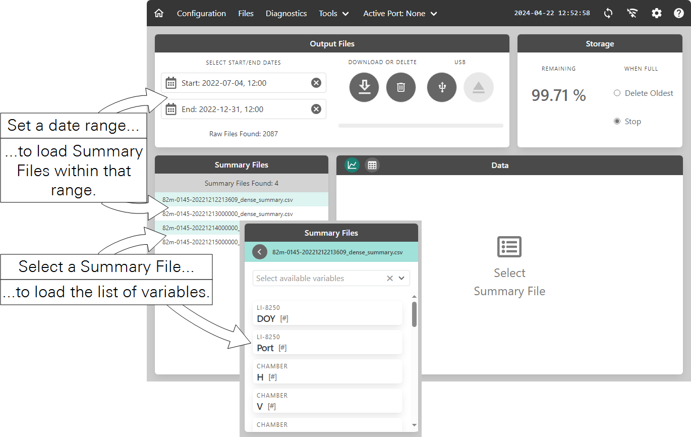 Set a date range to download files